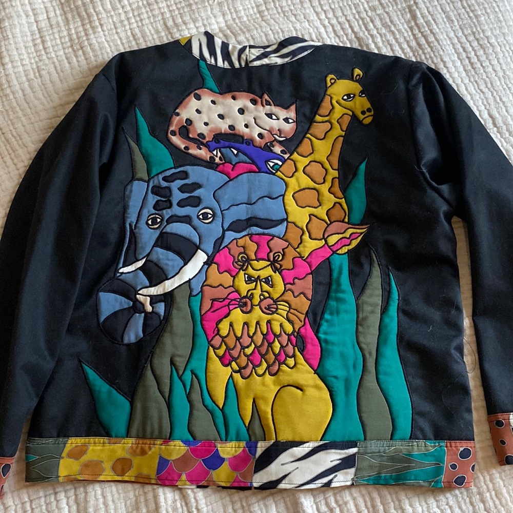 Animal print zip up jacket